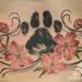 Tattoos - Paw Print with Flowers Cover Up - 58099